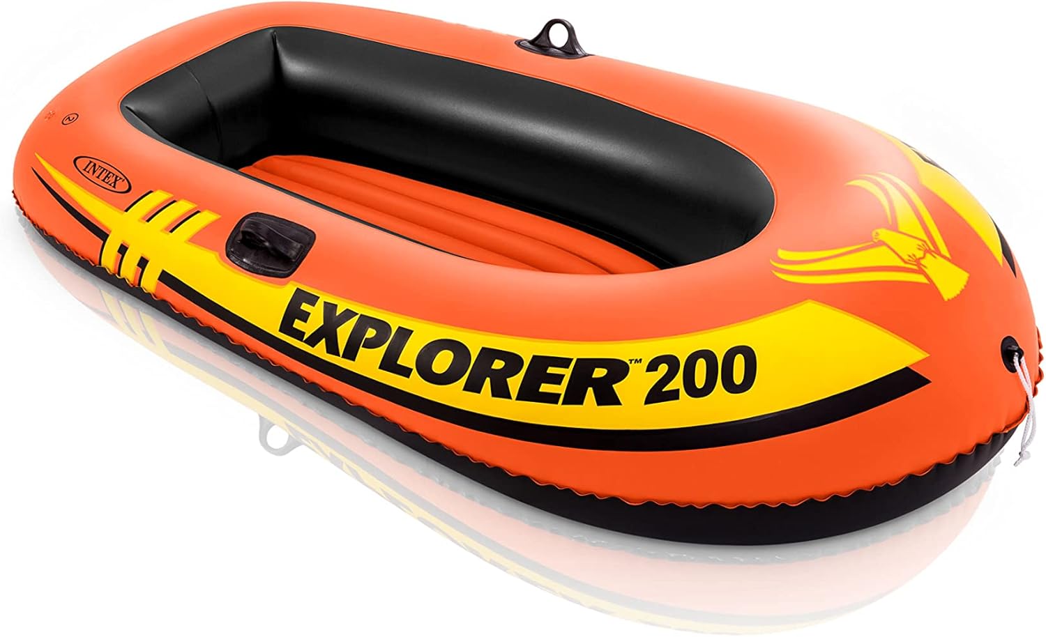 INTEX Explorer Inflatable Boat Series: Dual Air Chambers, Welded Oar Locks, Grab Handles, Bow Rope, Sporty Design
