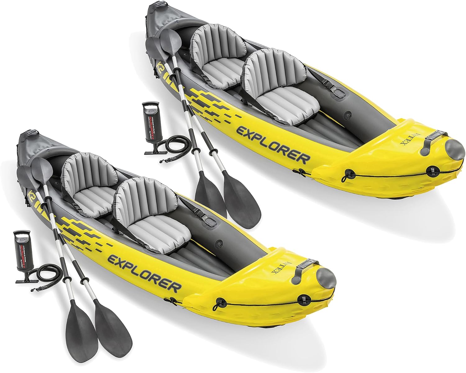 INTEX Explorer Kayak 2-Person Portable Set w/Paddles &amp; Pump, 2-Pack