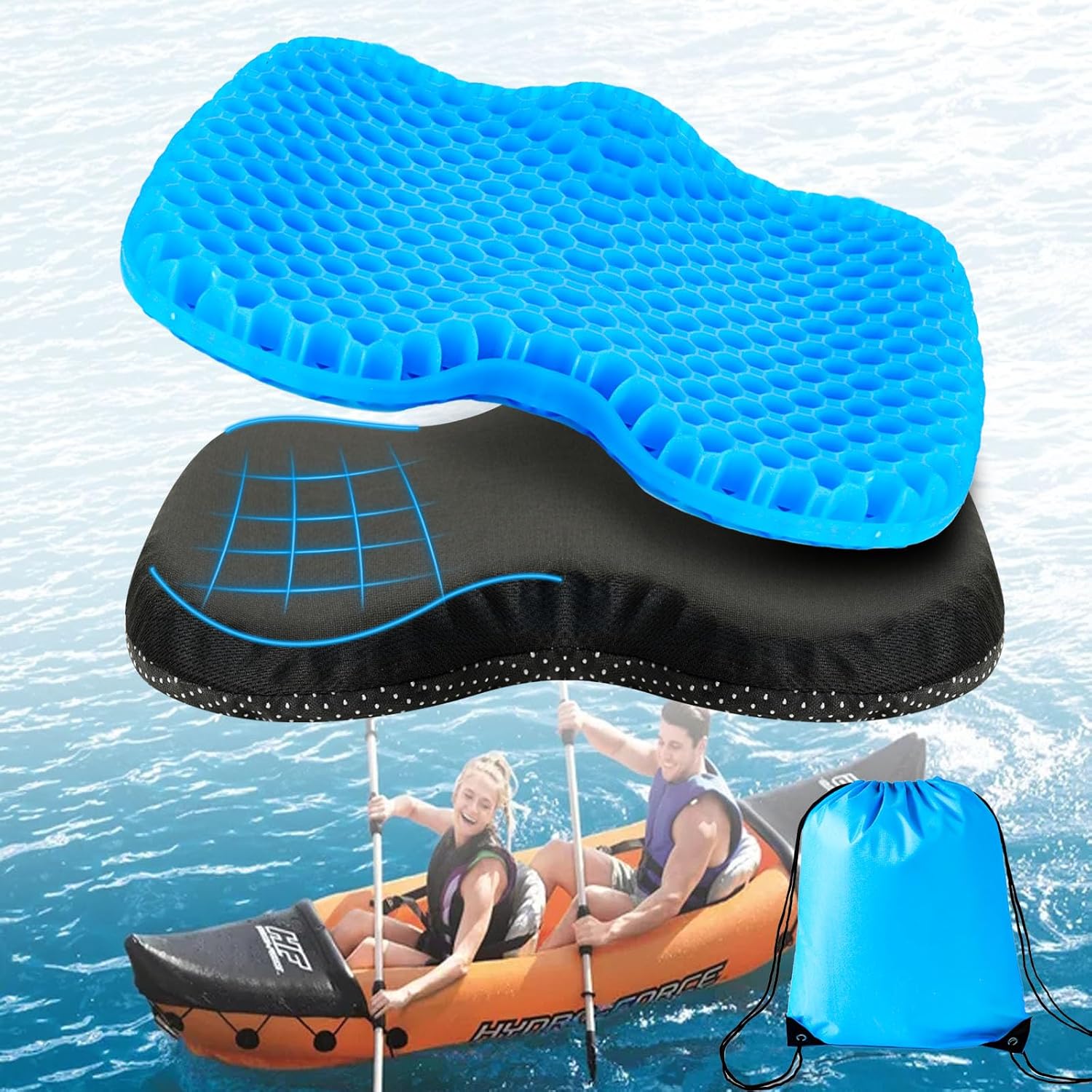 Anti-Slip Kayak Seat Cushion, Thickened Waterproof Boat Kayak Canoe Ro (B0DS1Z556V)